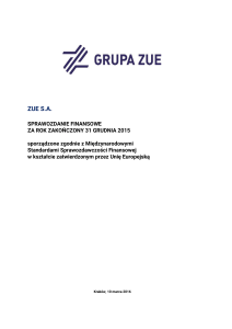 Sprawozdanie finansowe ZUE S.A.
