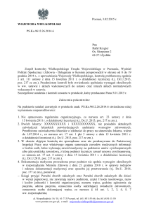 Zalecenia pokontrolne - Wielkopolski Urząd Wojewódzki