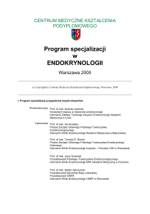 Program specjalizacji w ENDOKRYNOLOGII