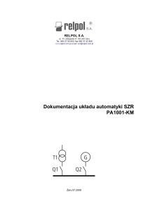 Dokumentacja układu automatyki SZR PA1001-KM