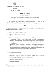 Regulamin KPP Koło - I zmiana - Komenda Powiatowa Policji w Kole
