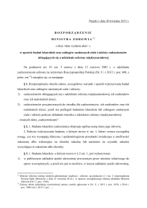Tekst projektu ustawy w sprawie badań lekarskich oraz zabiegów