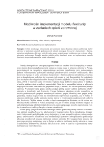 Możliwości implementacji modelu flexicurity w zakładach opieki