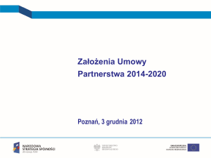 Założenia Umowy Partnerstwa wiceminister - WRPO 2007-2013