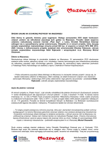 Informacja prasowa - Samorząd Województwa Mazowieckiego