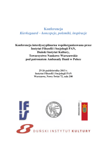 Konferencja Kierkegaard - Instytut Filozofii i Socjologii PAN