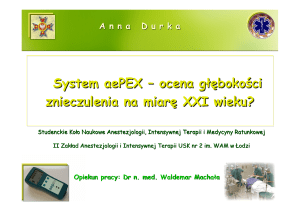 System aePEX – ocena głębokości znieczulenia na miar