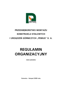 Regulamin organizacyjny Pemug S.A. listopad 2008