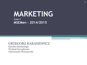 marketing strategiczny msm - 2010/2011 - WZ UW