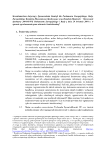 Kwestionariusz dotyczący stosowania dyrektywy 2004/48/WE