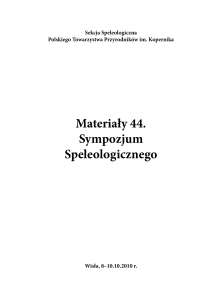 Materiały 44. Sympozjum Speleologicznego