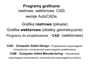 Programy graficzne: rastrowe, wektorowe, CAD, wersje AutoCADa.