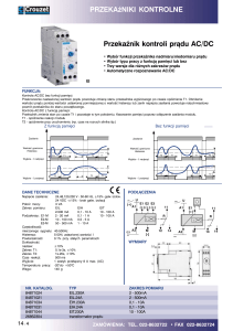 PRZEKAźNIKI KONTROLNE Przekaźnik kontroli prądu AC/DC