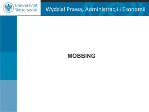 MOBBING - Wydział Prawa, Administracji i Ekonomii