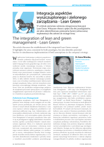 Integracja aspektów wyszczuplonego i zielonego zarządzania