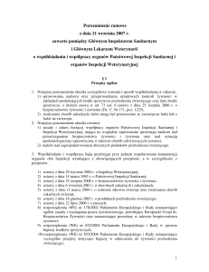 Porozumienie ramowe z dnia 21 września 2007 r. zawarte pomiędzy