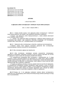 Ustawa z dnia 20 lipca 2000 r. o ogłaszaniu aktów normatywnych i