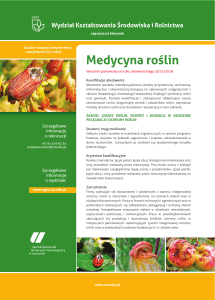 Medycyna roślin - Wydział Kształtowania Środowiska i Rolnictwa ZUT