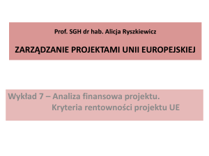 Zarz*dzanie projektami UE, prof. Ryszkiewicz, wyk*ad 7