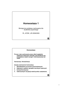 Homeostaza 1 - Instytut Psychologii UŚ
