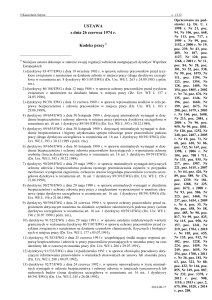 USTAWA z dnia 26 czerwca 1974 r. Kodeks pracy