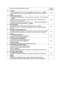 Kryteria i zasady przydzielania punktów Liczba punktów 1. I. Temat