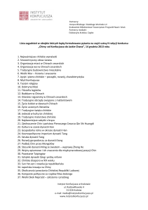Lista zagadnień 2013-12 - Instytut Bliskiego i Dalekiego Wschodu