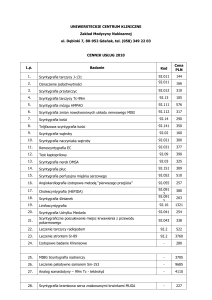 UNIWERSTECKIE CENTRUM KLINICZNE Zakład Medycyny