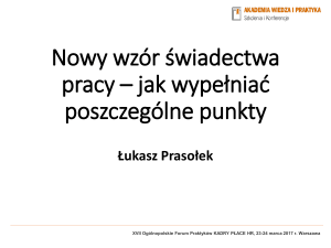 Łukasz Prasołek_Nowy wzór świadectwa pracy