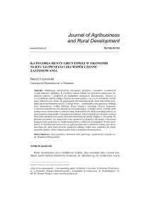 Ekonomia - Rocznik - Journal of Agribusiness and Rural Development