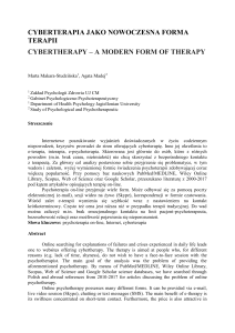 cyberterapia jako nowoczesna forma terapii cybertherapy