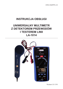 instrukcja obsługi uniwersalny multimetr z detektorem przewodów i