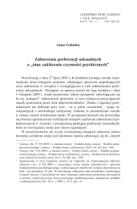 Zaburzenia preferencji seksualnych a „inne zakłócenia czynności