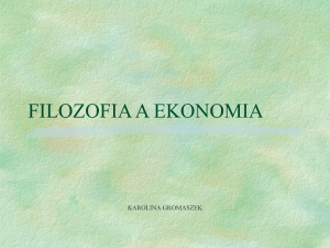 filozlfia a ekonomia - Katedra Ekonomii Politycznej
