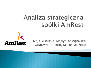 Analiza strategiczna spó*ki AmRest