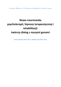 Nowa neuronauka psychoterapii, hipnozy terapeutycznej