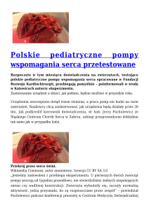 Polskie pediatryczne pompy wspomagania serca przetestowane