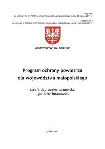 Program ochrony powietrza dla województwa małopolskiego