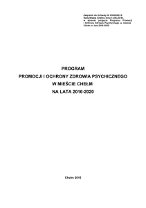 program promocji i ochrony zdrowia psychicznego w mieście chełm