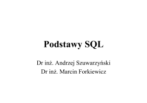 Podstawy SQL - Mechanik Ryki