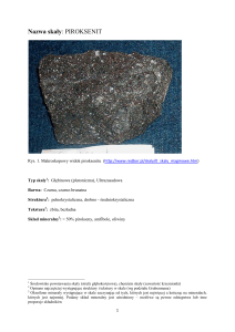 Nazwa skały: PIROKSENIT - UPeL