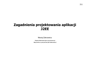 Zagadnienia projektowania aplikacji J2EE