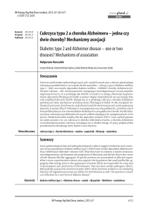 Cukrzyca typu 2 a choroba Alzheimera – jedna czy dwie choroby