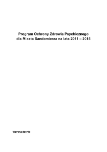 Program Ochrony Zdrowia Psychicznego dla Miasta Sandomierza
