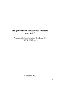 Działania inwestycyjne PROW 2007-2013