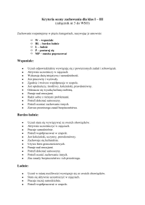 Kryteria oceny zachowania dla klas I – III (załącznik nr 3 do WSO