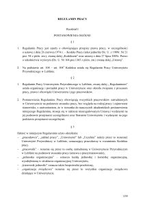 regulamin pracy - Uniwersytet Przyrodniczy w Lublinie