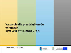 Typy projektów, planowane w Osi priorytetowej IV RPO WSL 2014