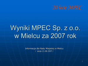 Wyniki spółki MPEC za 2005rok