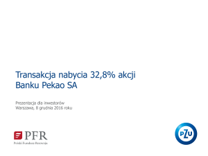 Transakcja nabycia 32,8% akcji Banku Pekao SA